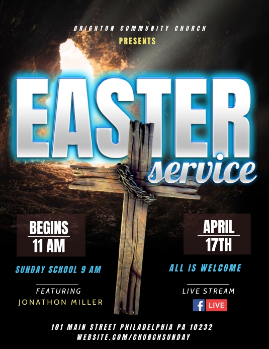 Easter Service Template | PosterMyWall