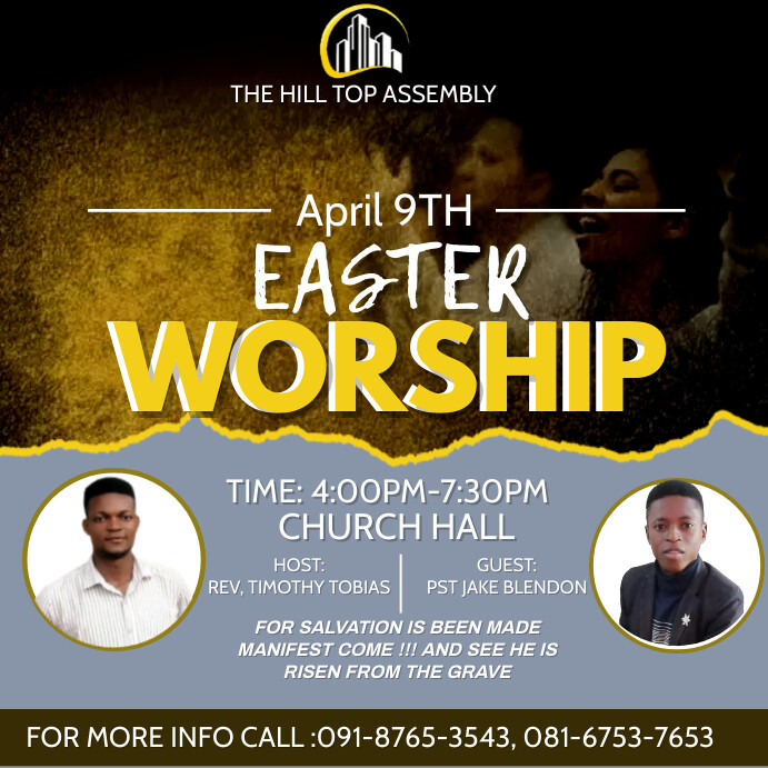 Easter service Template | PosterMyWall