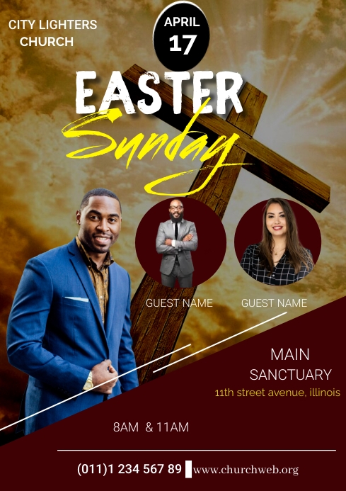 Easter Service Design Copy of Easter service | PosterMyWall