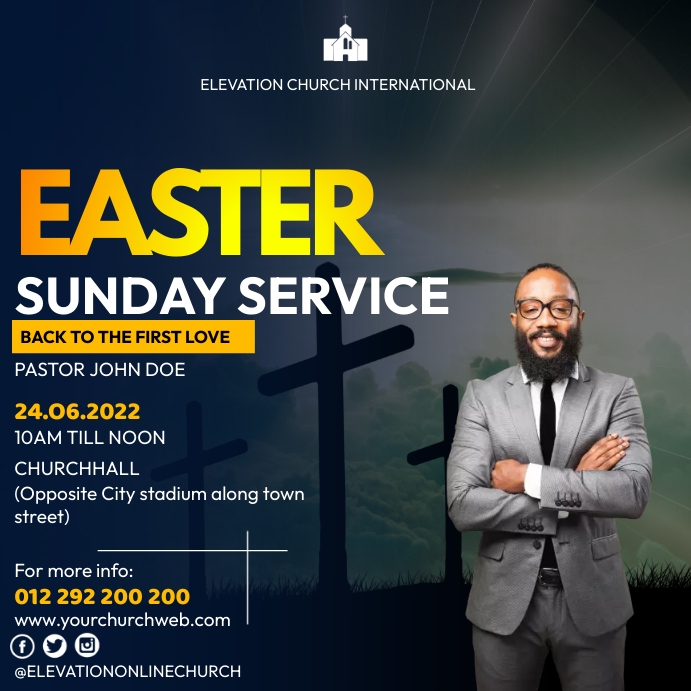 Easter service Template | PosterMyWall