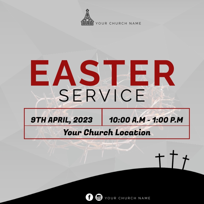Easter service Template | PosterMyWall