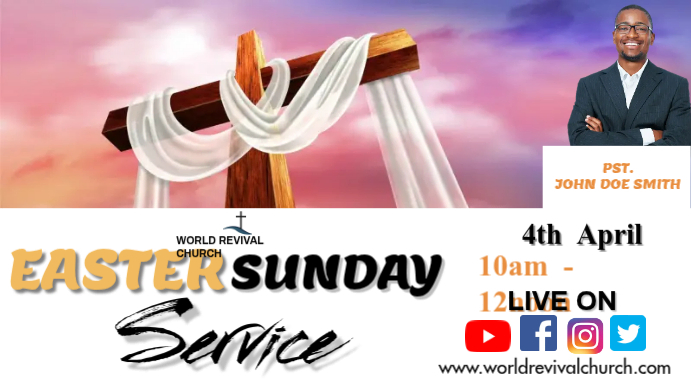 Easter Sunday Service Template | PosterMyWall