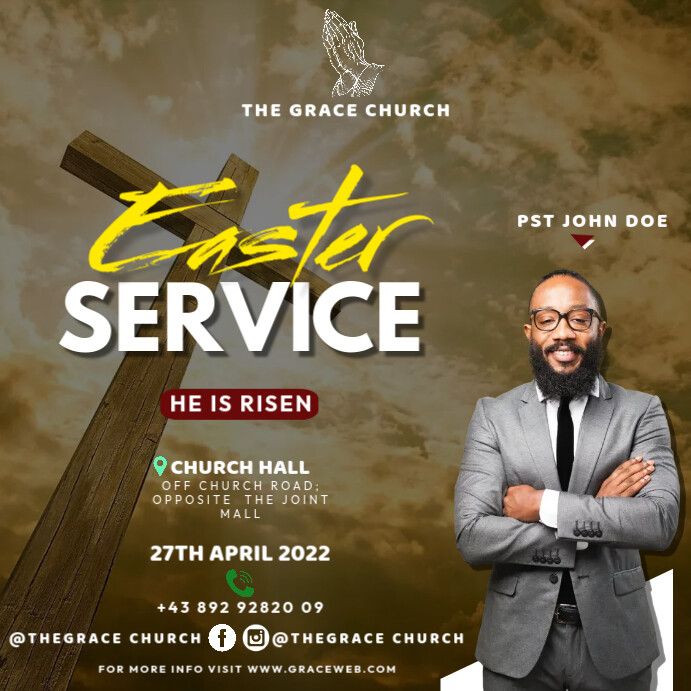 Easter Service Design easter service Template | PosterMyWall