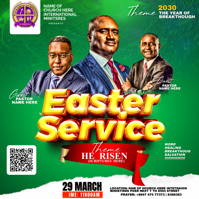 Easter Service Design Copy of Easter service | PosterMyWall