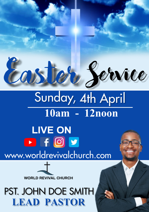 Easter service Template | PosterMyWall