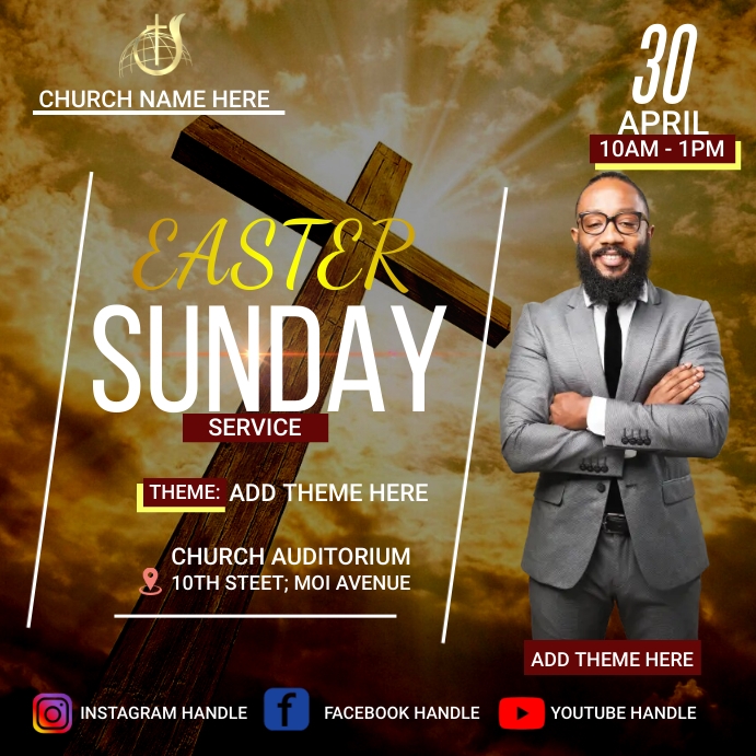 Easter Service Design Copy of Easter service | PosterMyWall