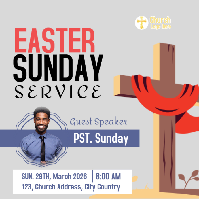 Easter Service Design Easter Service Template | PosterMyWall