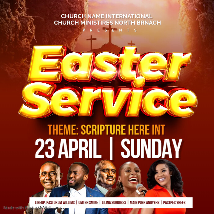 Easter Service Design easter service Template | PosterMyWall