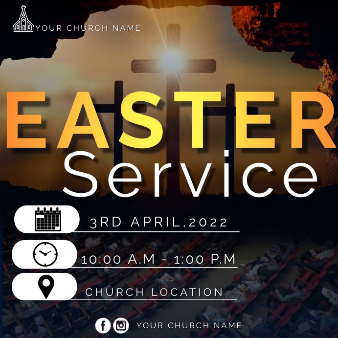 Easter Service Design Easter service Template | PosterMyWall