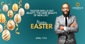 Turquoise Easter Celebration Facebook-annonce Template