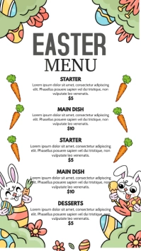 easter special menu ,menu Digitalanzeige (9:16) template