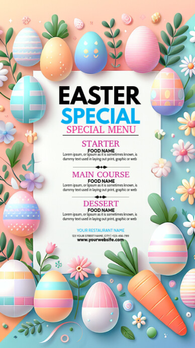 Easter Special Menu Instagram Story Instagram-verhaal template