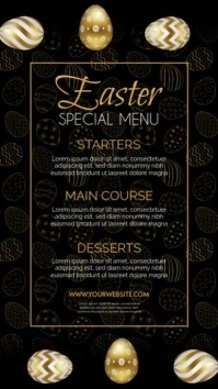 easter special menu with gold eggs animation Instagram Story template
