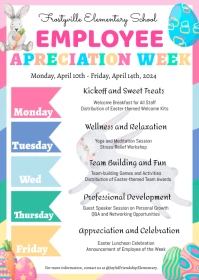 Easter Staff Appreciation Week Itinerary A6 template