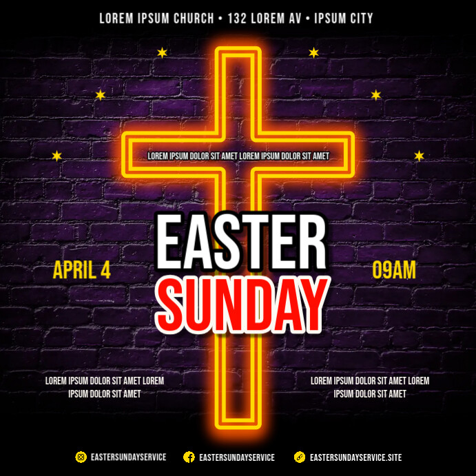 EASTER SUNDAY BANNER Template | PosterMyWall