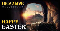 Easter sunday celebration flyer Facebook Group Cover Photo template