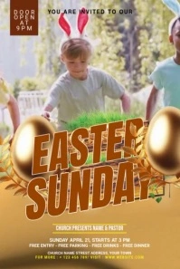 Easter Sunday Church Pinterest-grafik template