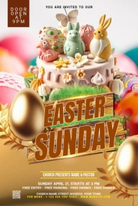 Easter Sunday Church Grafica Pinterest template