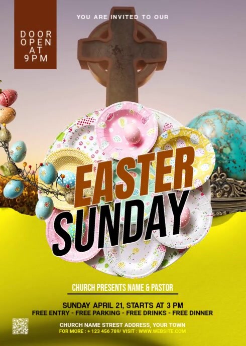 Easter Sunday Church Flyer Template | PosterMyWall