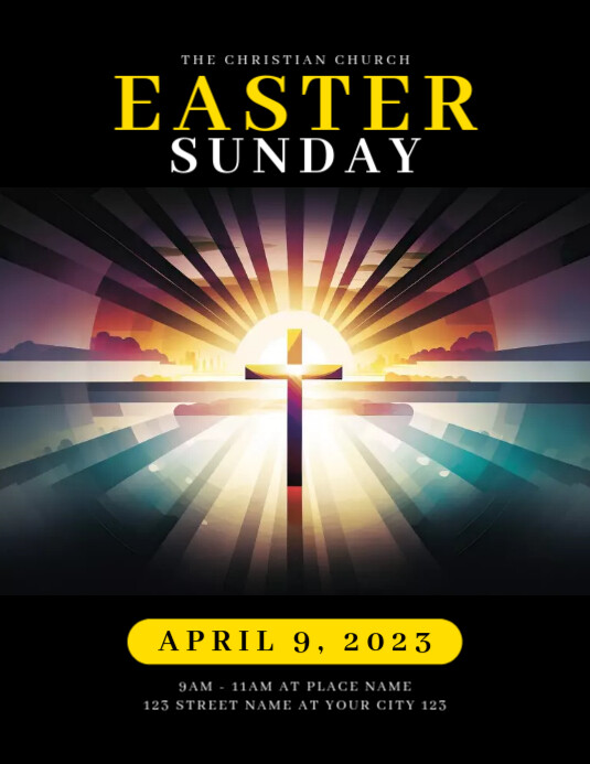 Easter Sunday Church Flyer Service template