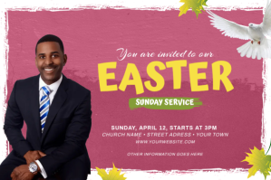 Easter Sunday Church Flyer Template Etykieta