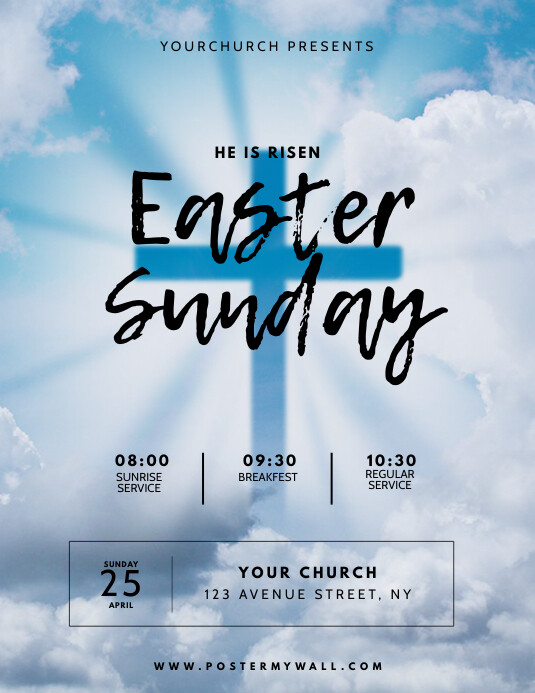 Easter Sunday Church Flyer Template PosterMyWall