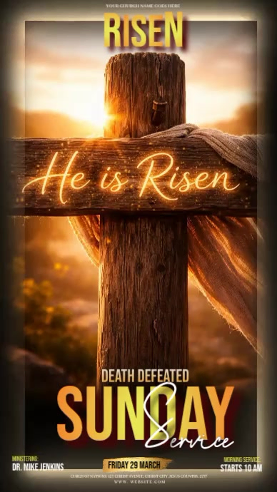 Copy of Easter Sunday church Service Design Template | PosterMyWall