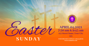 Red Easter Sunday Service Facebook Shared Image Template