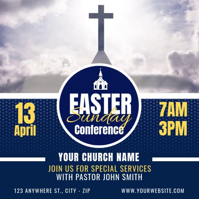 Easter Sunday Conference Invite Template | PosterMyWall
