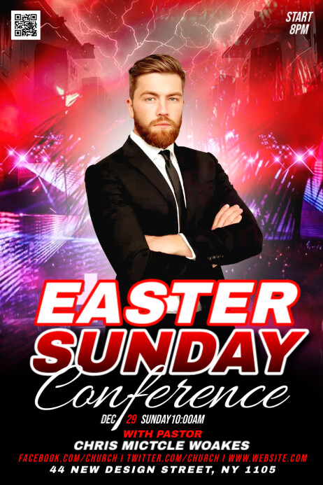 Easter Sunday Confrence Poster Template | PosterMyWall