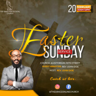 Marrón Easter Sunday Service Kvadrat Template
