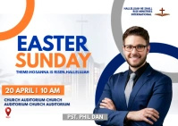 Easter sunday invitation card Postcard template