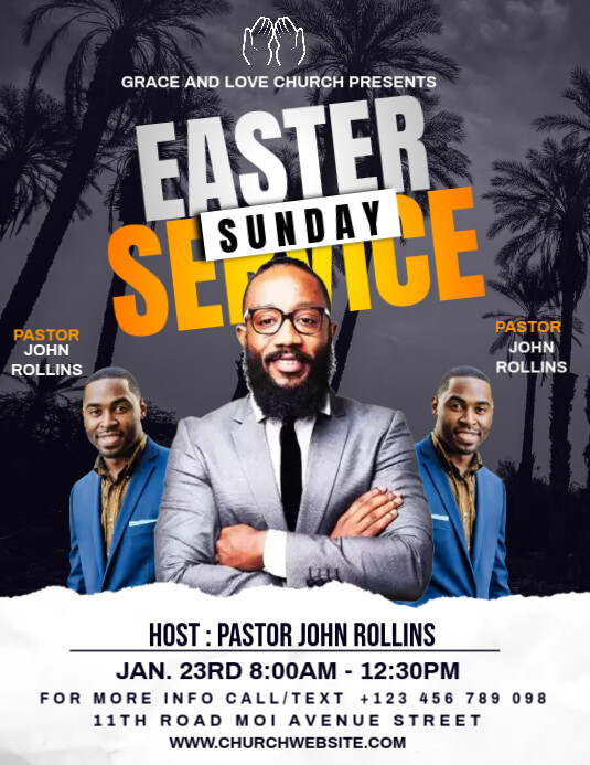 easter sunday Flyer (Letter pang-US) template