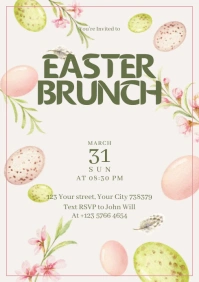 Easter Sunday dinner party A3 template