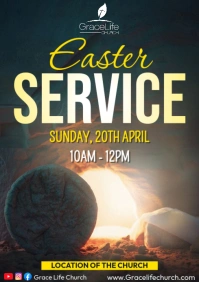 Easter Sunday Flyer A3 template