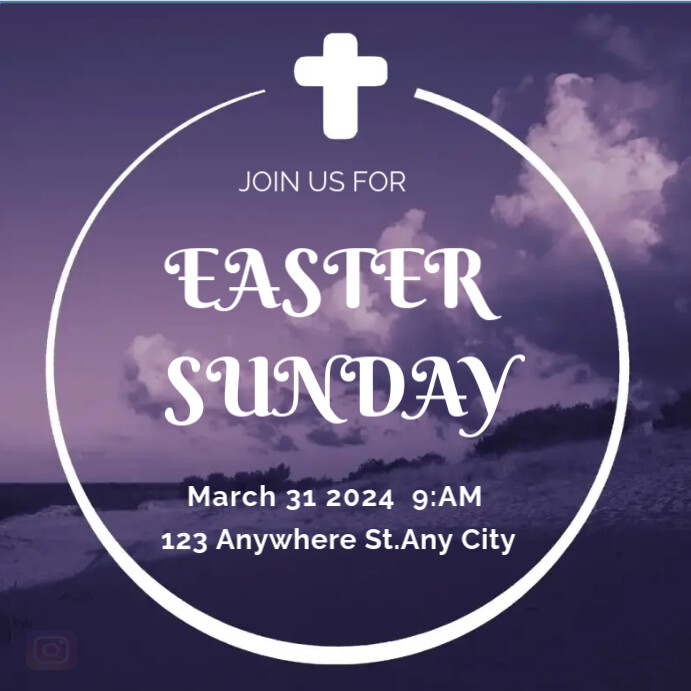 Easter Sunday flyer template Instagram Post