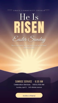 สีม่วง Easter Sunday Service Instagram Story Template