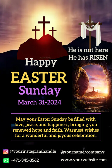 Easter Sunday Post Template | PosterMyWall