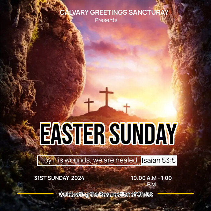 Easter Sunday Poster Template PosterMyWall easter-sunday-poster-template-postermywall