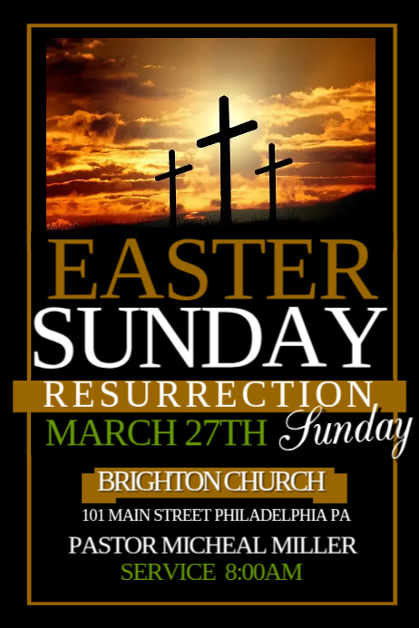 Event flyer Copy of Easter Sunday | PosterMyWall