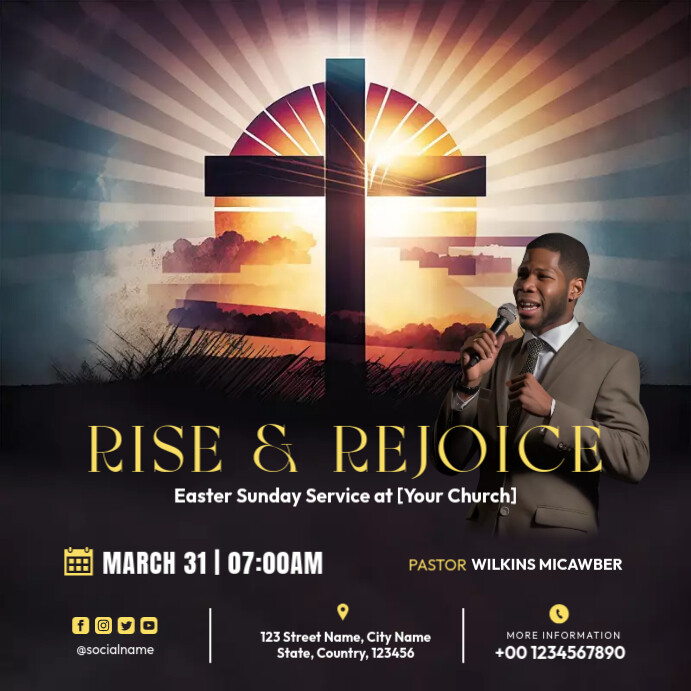 Copy of Easter Sunday Service Church Service (2) | PosterMyWall