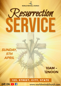 Easter Sunday Service A3 template