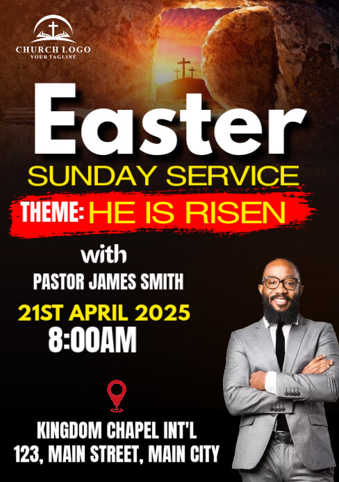 EASTER SUNDAY SERVICE A5 template