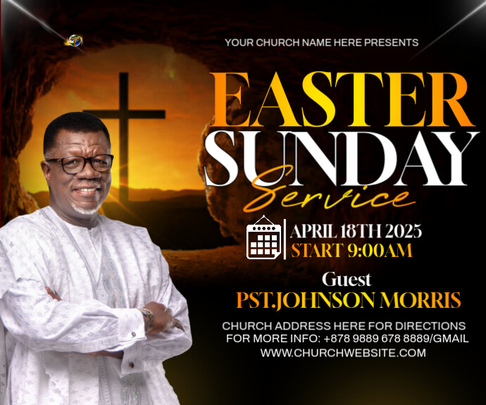 Easter Sunday service 中矩形广告 template
