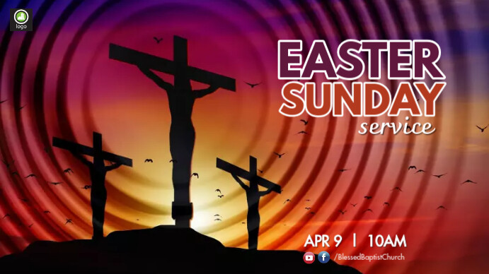 easter sunday service digital display งานแสดงผลงานแบบดิจิทัล (16:9) template