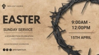 Easter Sunday service flyer Presentación (16:9) template