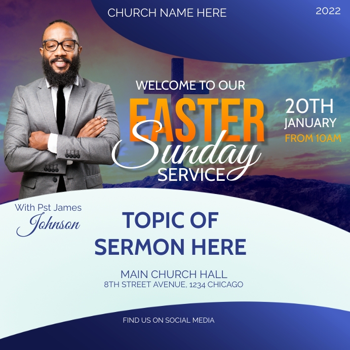Spring Sunday Service Flyer Copia de easter sunday service flyer | PosterMyWall