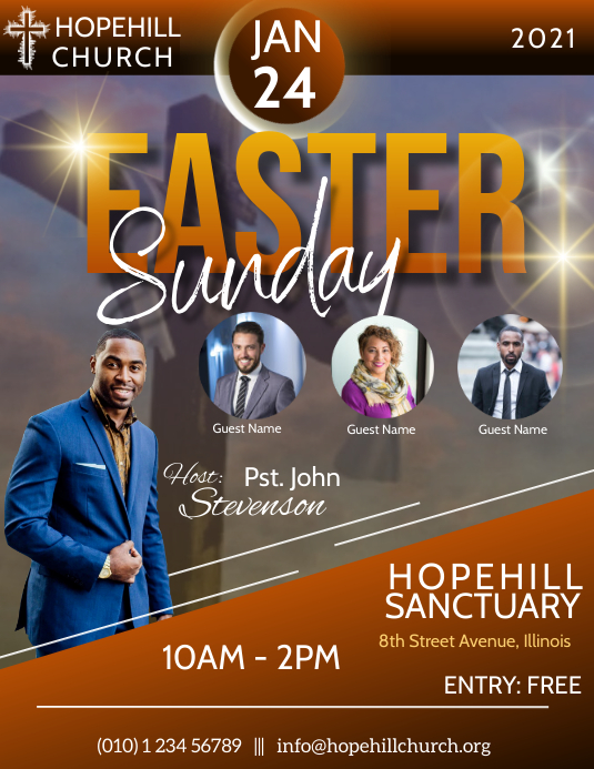 Spring Sunday Service Flyer Easter Sunday Service