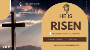 Easter Sunday service flyer Presentación (16:9) template