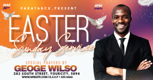 Easter Sunday Service flyer Publicité Facebook template